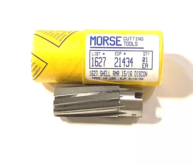 Morse 15/16" Shell Reamer HSS Left Hand Cut Right Hand Spiral USA Made 21434