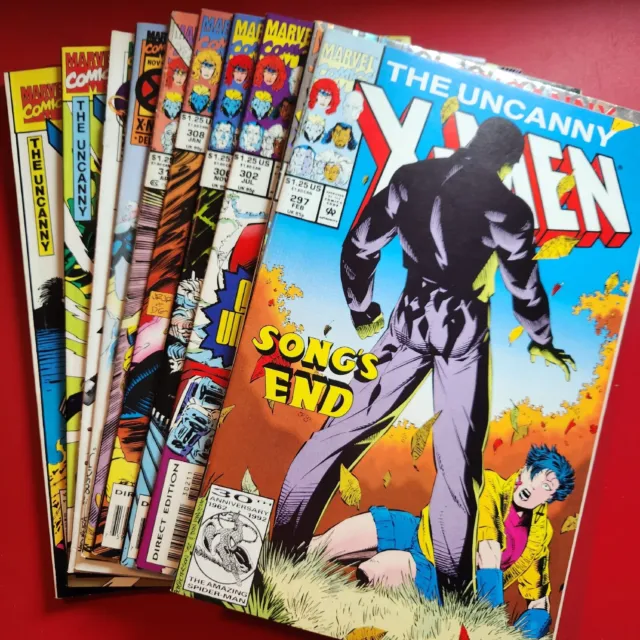 Uncanny X-Men #"s 297, 300, 302, 306, 308, 311, 318, 330 Annual #15, #16 VG+