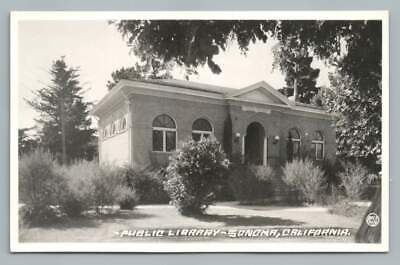 Public Library SONOMA California RPPC Rare Antique Peck Photo CA County 1930s