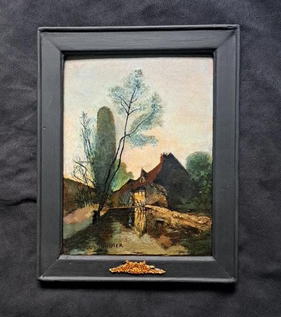 Tableau Impressionniste Original Emile Simonod - Huile Sur Bois, Paysage, Années 40-60