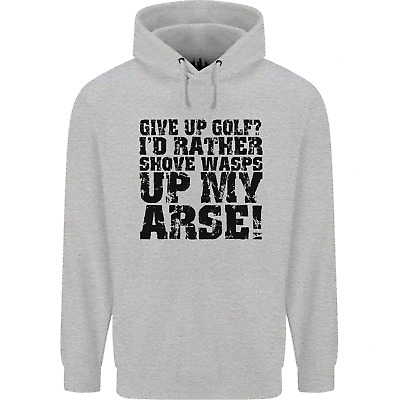 Give up Golf? Funny Golfing Golfer Mens 80% Cotton Hoodie