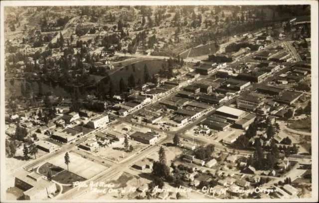 Bend Oregon OR Aerial View c1920s-30s Real Photo Postcard