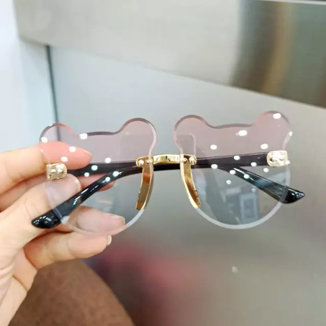 Cute Kids Sun Protection Sunglasses Bear Shape Trendy Girls Eyeglasses Sha