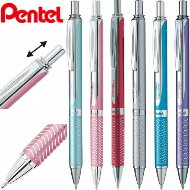 Pentel Energel Sterling Einziehbarer Gel Tintenroller 0,7 mm Spitze alle Farben