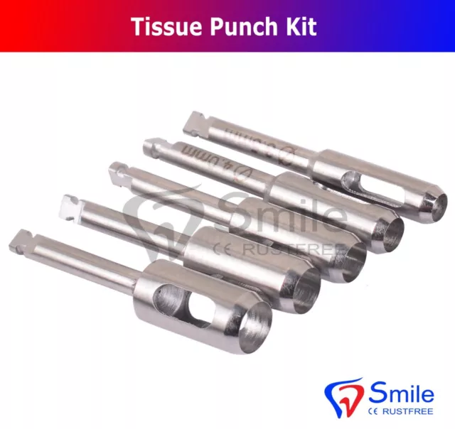 Implant Dentaire Tissue Punch Kit 5pcs Set Chirurgical Inox Smile