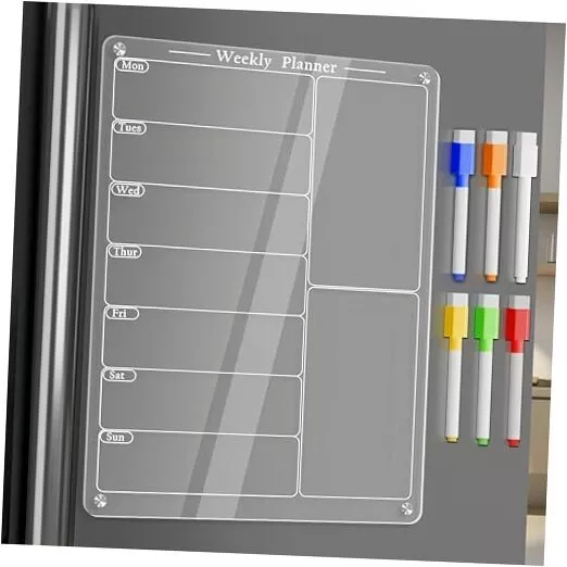 Acrylic Magnetic Menu Board for Kitchen,Acrylic Weekly Calendar Clear Weekly