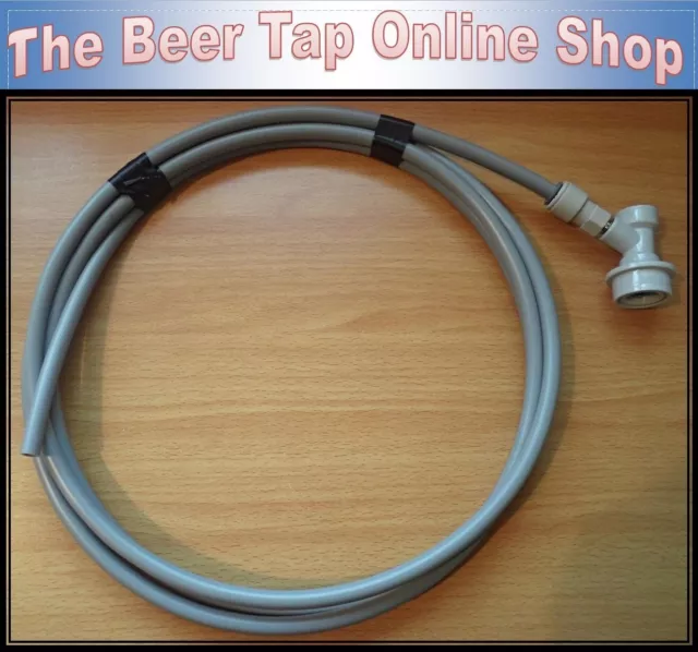 3/8 Beer Gas 2m Pipe Line + Ball Lock Disconnect, John Guest Push-Fit Corny Keg