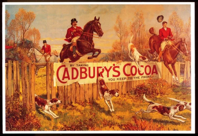 Modern Postcard: Vintage Cadbury's Cocoa Advert (Horses & Hounds) Mayfair, CC549