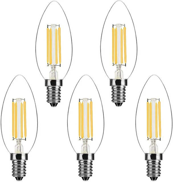 Bonlux E14 LED Filament Kerzen Glühbirnen dimmbar kühl weiß 6000K 4W C35 kleine SES,