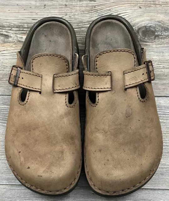 BIRKENSTOCK TATAMI BROWN Suede Leather Slip-On Slides Men's Size 45 /US ...