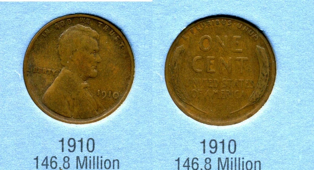 1910 P Wheat Penny Key Date Us Circulated One Lincoln Rare 1 Cent U.s Coin #188