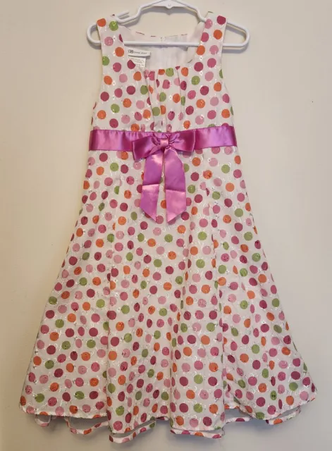 Polka Dot Easter/Spring Dress, Girls Size 6 by "Bonnie Jean". (#243)