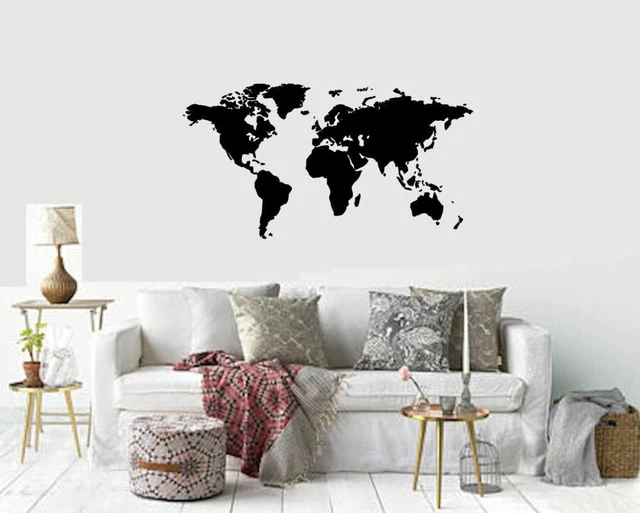 MAP OF THE world vinyl wall art for anywhere in the house EUR 29,97 ...
