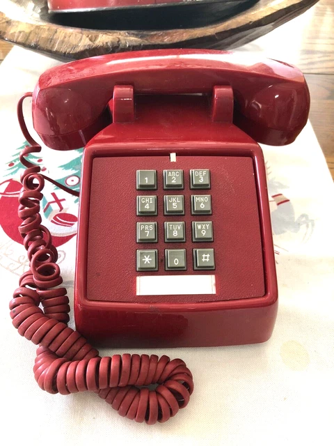CORTELCO Red Vintage Push Button Phone