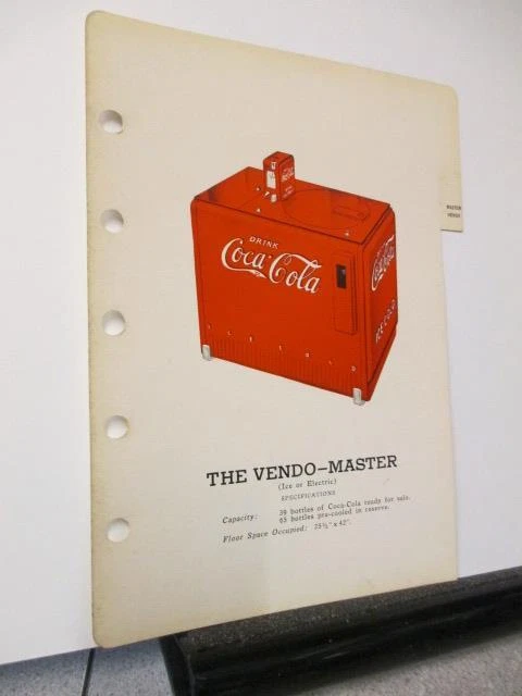 COCA COLA 1940 store salesman sample soda bottle vending machine cooler VENDO MA