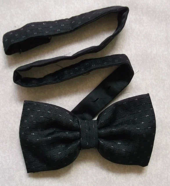 Bow Tie Dickie Bowtie Mens Vintage Adjustable Retro BLACK