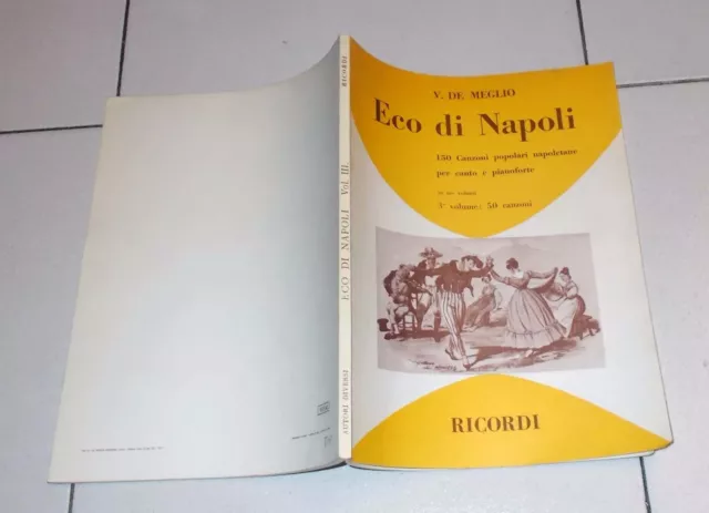 Spartiti De Meglio ECO DI NAPOLI Volume 3 1978 Songbook Canzoni napoletane Vol