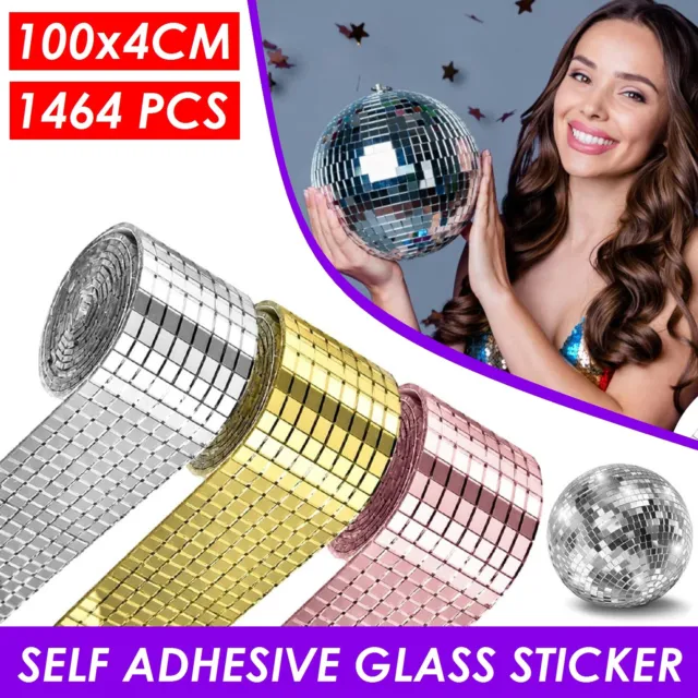 DIY Mini Mosaic Tile SelfAdhesive Square Mirror Glass Sticker Wall Sticker Decor