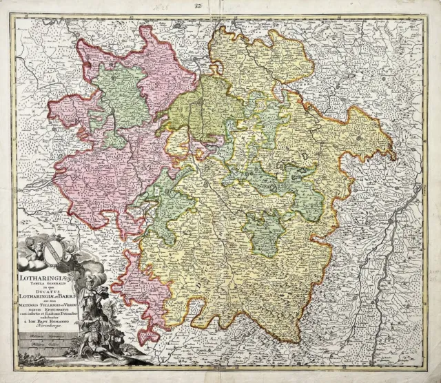 Lorraine Lothringen Metz Nancy France Frankreich carte map Karte Homann 1 284634