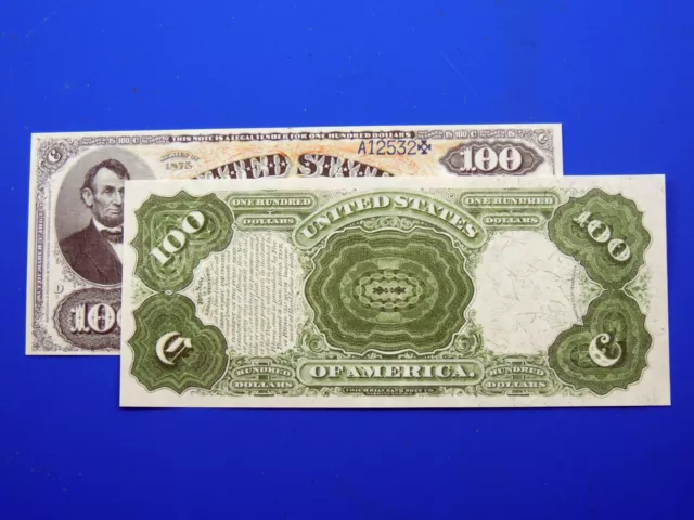 Reproduction $100 1875 LT US Paper Money Currency Copy 2