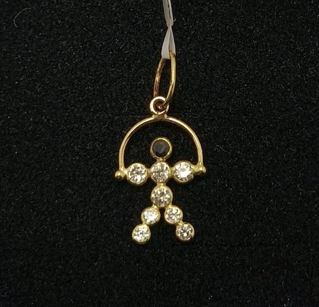 Pendentif Croix En Or 18K 750 - Serti De Saphirs Et Rubis - Longueur 18 Mm - Neuf Avec étiquettes - Marque FMF