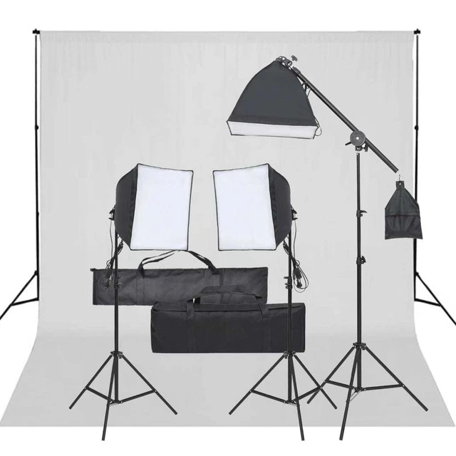 Kit per Studio Fotografico con Set di Luci e Fondale 5199397