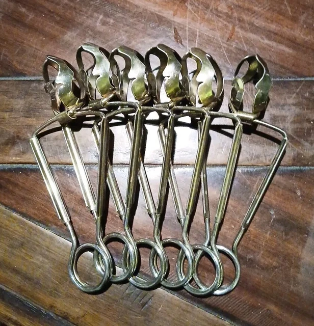 Lot de 6 Pinces à Escargots Metal Argenté SGDG France metal blanc