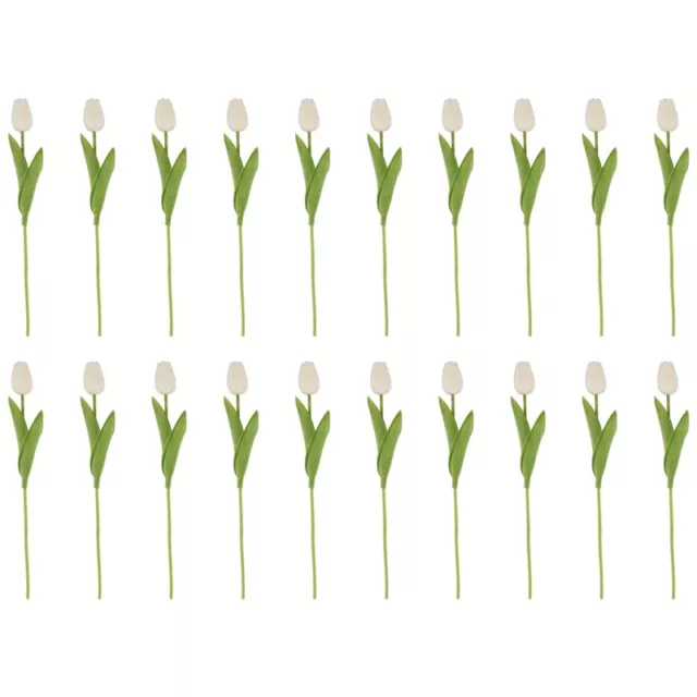 20Pcs WeißE 13.8  KüNstliche Tulpen-Blumen für Partei-Dekoration, Hochz5693