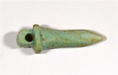 Egyptian Late Dynastic Period a blue faience papyrus sceptre amulet