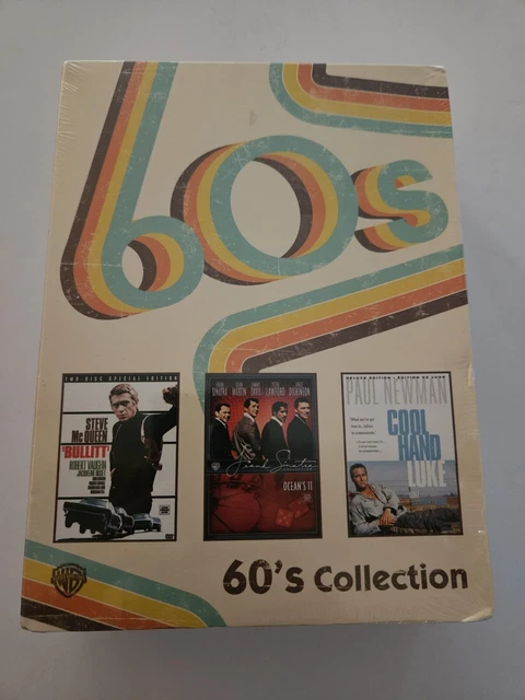 Movie Box Set Collection WARNER 60S COLLECTION DVD 3 Movie Box Set Bullitt Oceans 11 Cool Hand ...