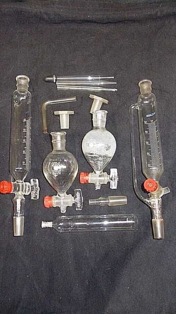 Vecchio Materiale Per Laboratorio Farmaceutico In Vetro Lotto 4 2