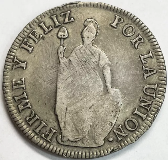 1832 Lima Silver Peru 8 Reales Standing Liberty Coin Lima Mint