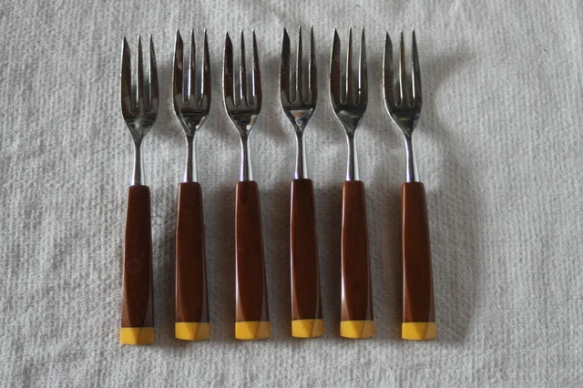 6 Art Deco Kuchengabeln Gabeln Dessertgabel Bakelit Katalin L 15 cm selten