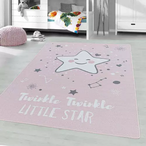 Tappeto a stella tappeto per bambini decorazione a stelle cameretta dei bambini tappeto a plantare corto (rosa/120x