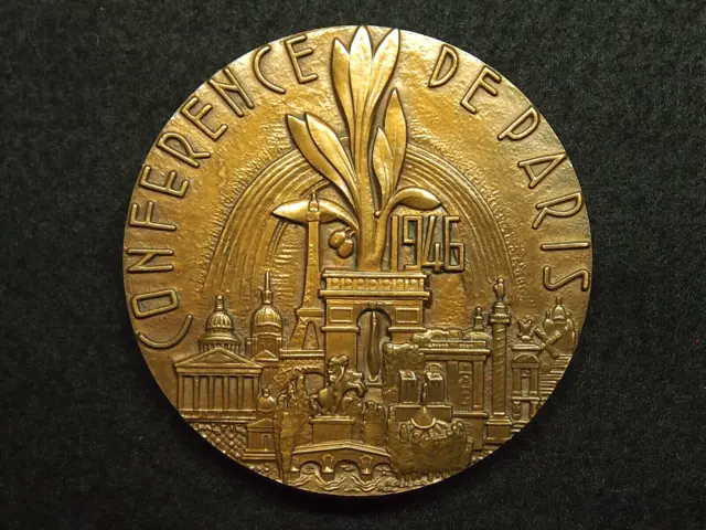 Medaille Bronze Galtie 1946 Conference De Paris - L'après-Guerre En Europe - Ww2