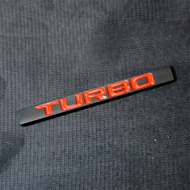 1x Matte Black Red TURBO Big Metal Decal Emblem Sticker Badge Car 3D Engine Type