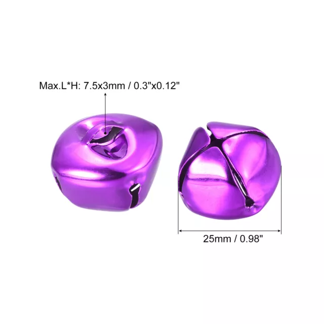 Campanas Jingle, 25 mm 8 piezas campanas pequeñas para manualidades hágalo usted mismo Navidad, púrpura 2