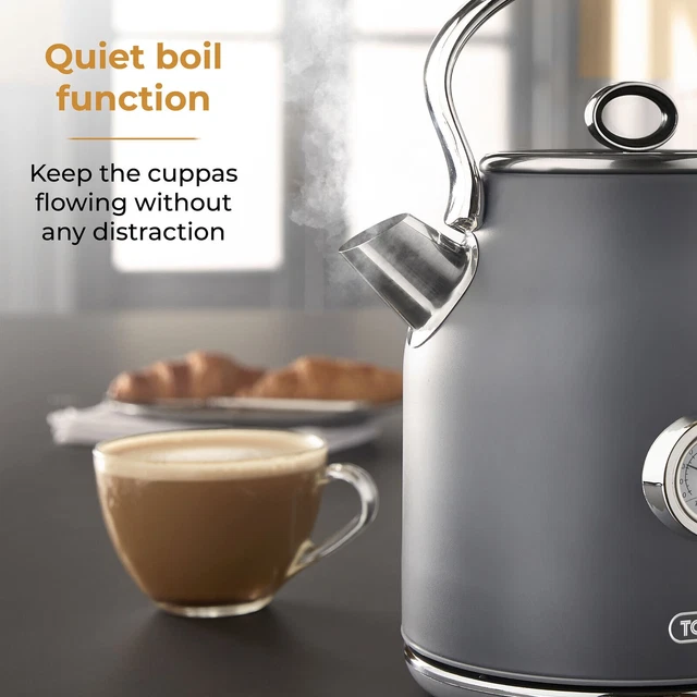 TOWER T10063GRY RENAISSANCE 1.7L, 3kw UltraFast Quiet Boil Kettle Matt