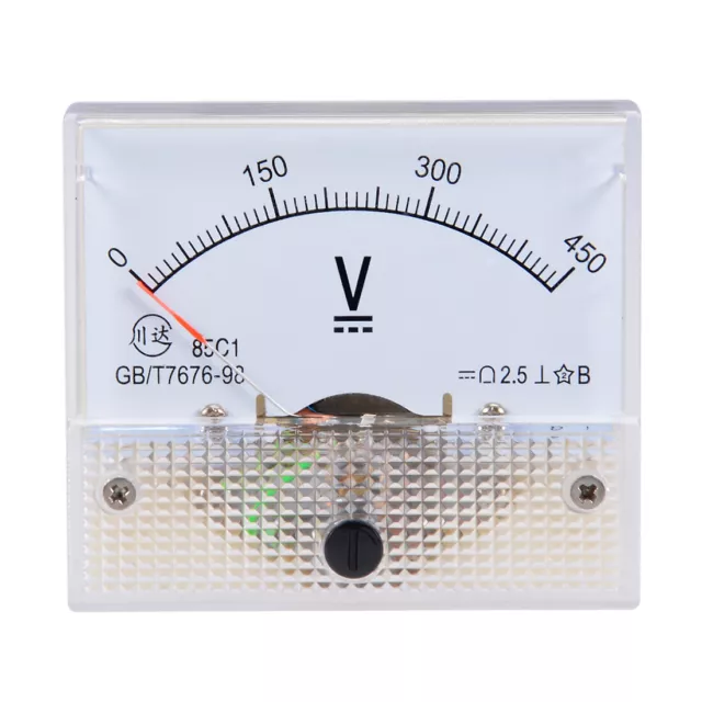 DC 0-450V Analog Panel Voltage Gauge Volt Meter 85C1 2.5% Error Margin