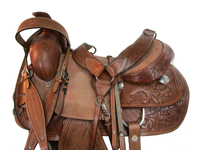 Gaited Western Saddle Horse Trail Pleasure Tooled Leather Tack Set 15 16 17 18