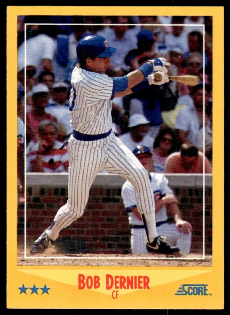 1988 Score Baseball Card Bob Dernier Chicago Cubs #451