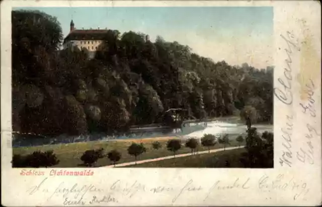 Lichtenwalde bei Frankenberg Sachsen Schloss AK 1900 gelaufen nach Chemnitz