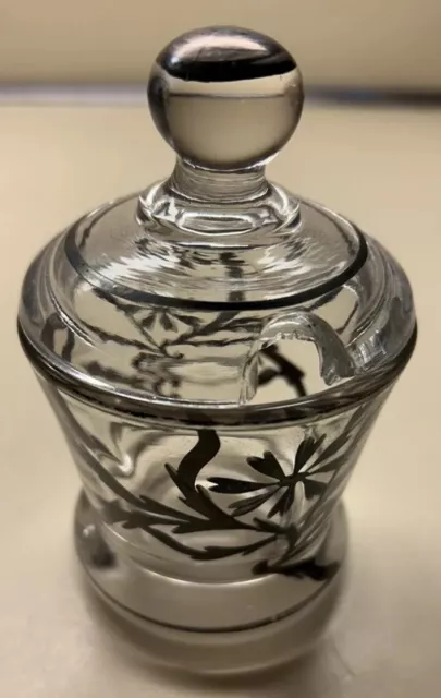 Silver City Flanders Poppy Sterling Silver 3” Overlay Lidded mustard Dish