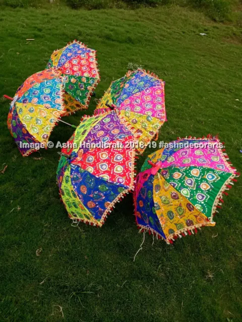 Wholesale 10pc Lot Indian Krishna More Pankh Umbrella Wedding Decor Parasols 24"