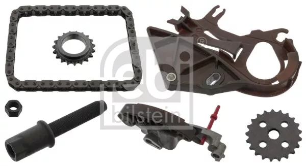 Oil Pump Chain Kit fits BMW 116 E81 2.0 08 to 11 N43B20A 11237503107 Febi New 2