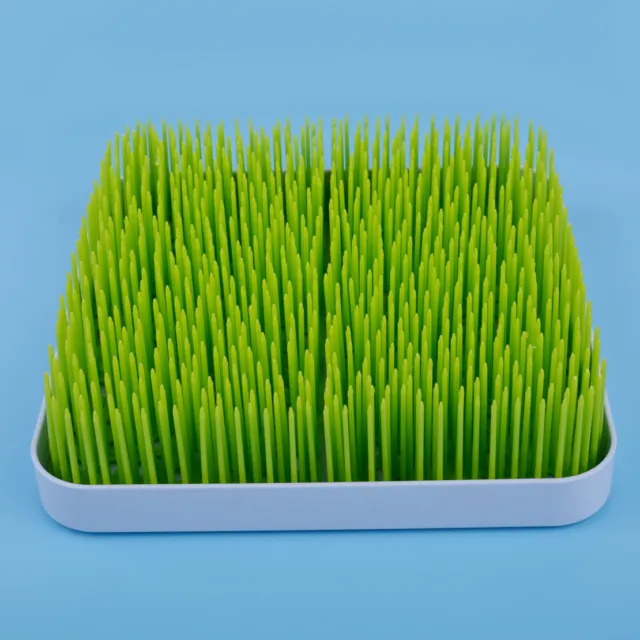 Green Large Lawn Grass Countertop Baby Bottle Dish Drying Rack 23.9x23.9x6.2cm