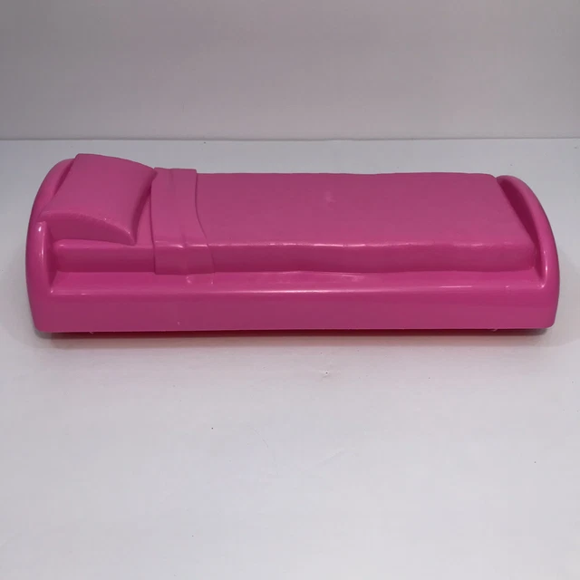 Fashion Doll House Furniture 12” Pink Bed w Leopard & Zebra Animal Print Bedding