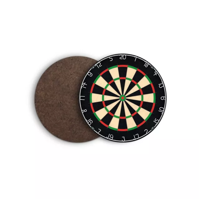 DARTBOARD Darts Man Cave Pub Shed Bar Mat Tea Coffee Drink WOOD Coaster SET x4