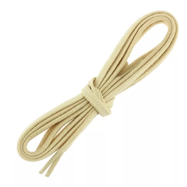 Les Lacets Français. Lacets plats et fins. 5MM, Coton. Jaune Paille.  -
