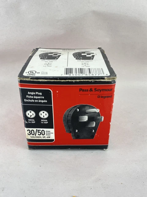 Angle Plug Extension Cord End Heavy Duty Pass Seymour Quality 30/50 AMP 125/250V